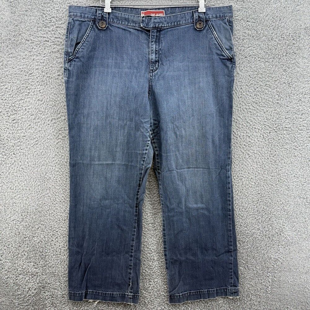 GAP Women's Size‎ 20 Blue Denim High Rise Straight Leg Casual Jeans READ